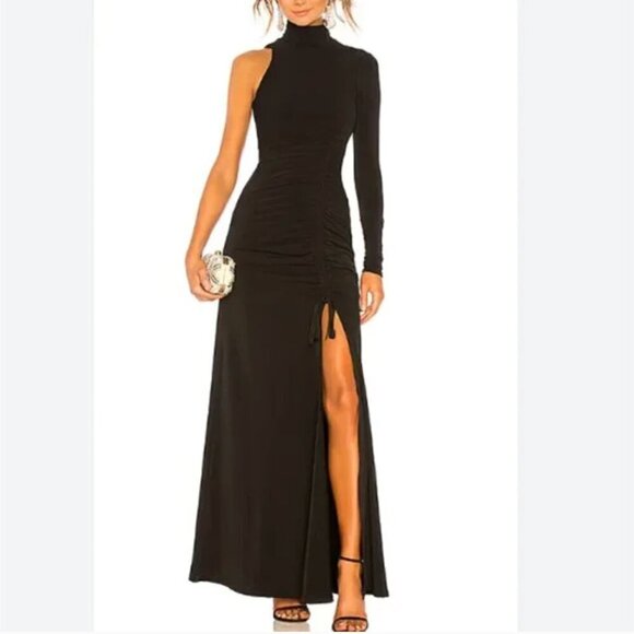 Cinq à Sept Francoise Gown Long Sleeve Black 2 - Picture 1 of 16